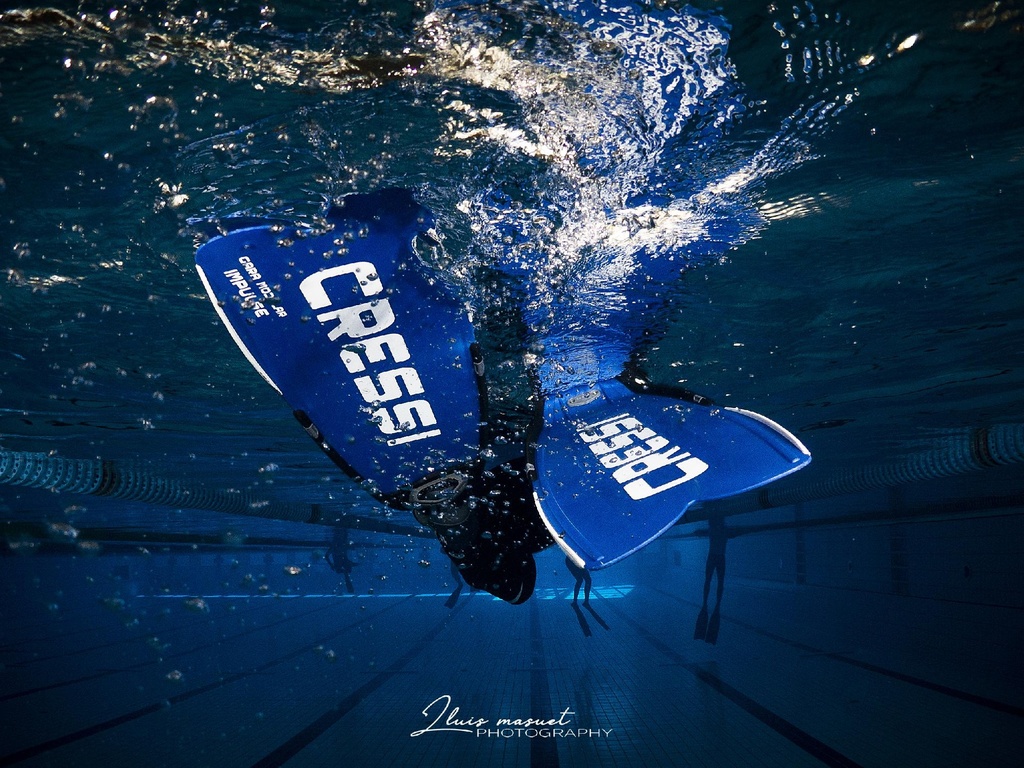 Cressi Aletas Apnea Gara Modular Impulse Azul
