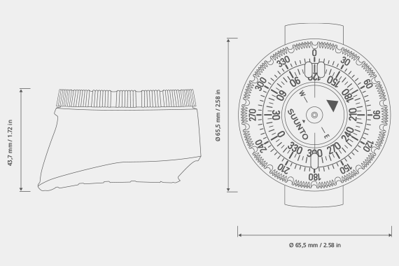 Suunto Brújula SK8 Black en Bungee Mount