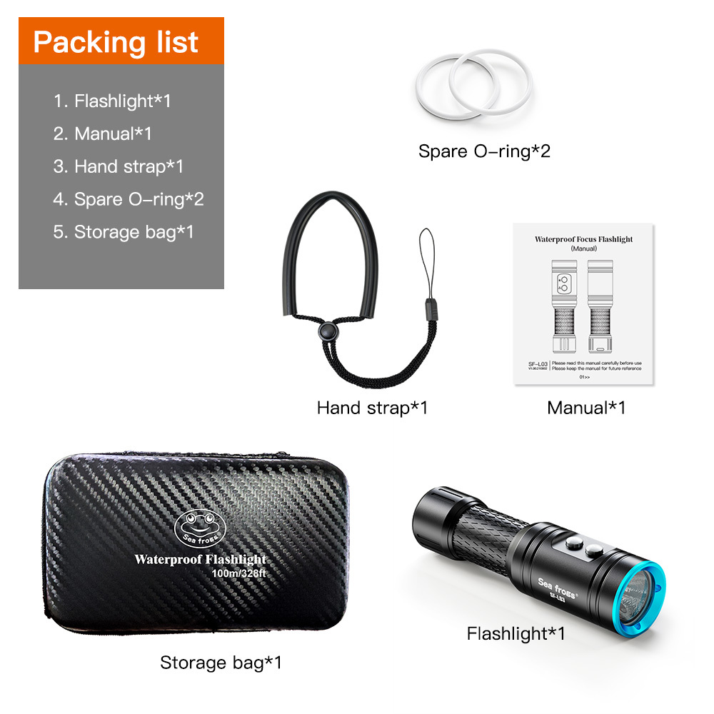  Sea Frogs Foco SF-L03 1000lm con Puntero Laser