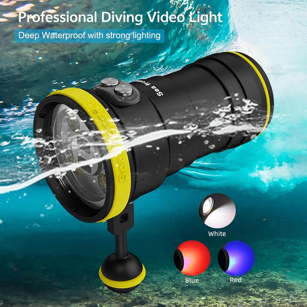 Sea Frogs SF-W02 Foco 11000lm Rojo / UV 100m