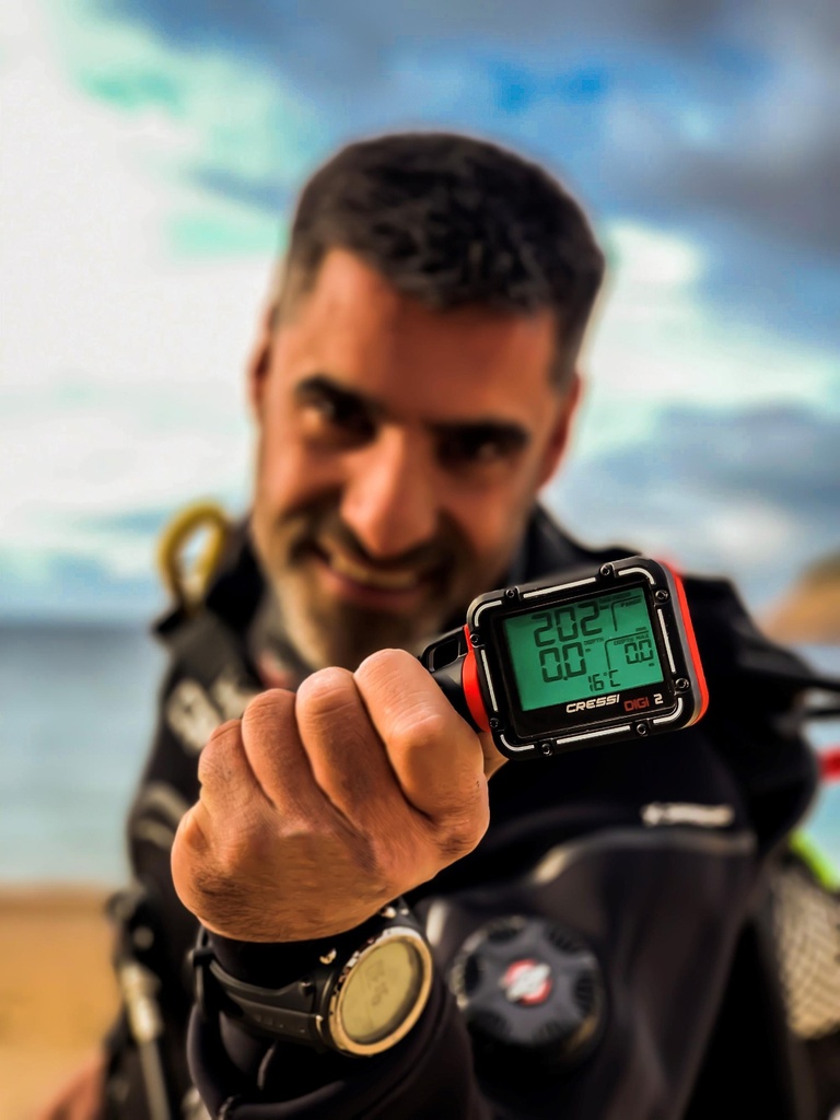 Cressi Consola Digi 2 Blanco con Latiguillo 84cm