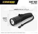 Cressi Linterna Hunt 1600lm Marrón