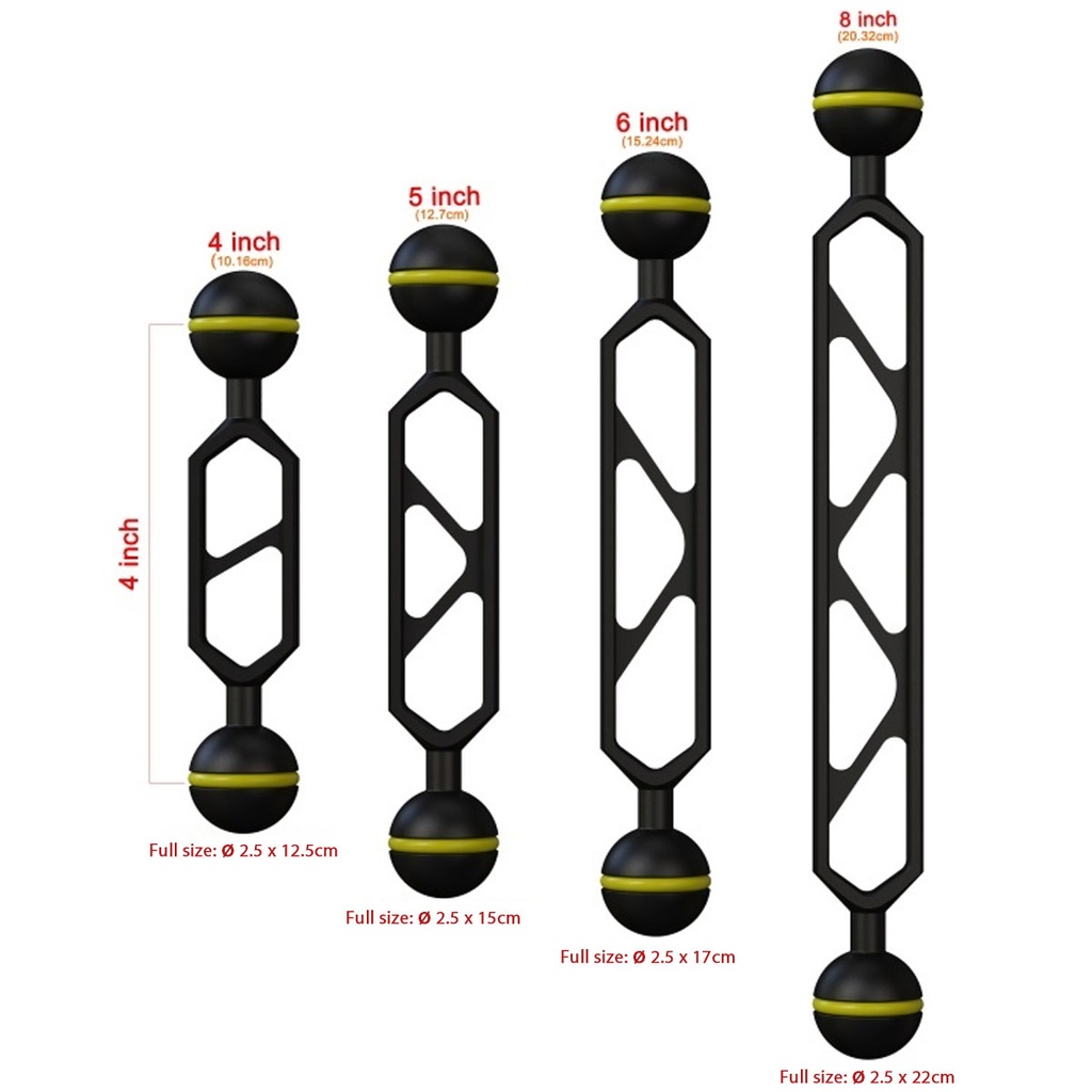 Sea Frogs Brazo Aluminio Doble Bola 22cm (8'')