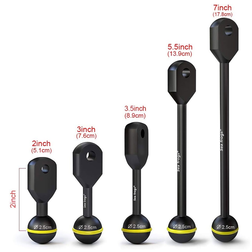 Sea Frogs Brazo Aluminio Bola / YS 9.5cm (3'')