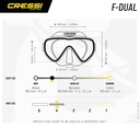 Cressi Máscara F-Dual Negro UltraVision Rojo-Azul