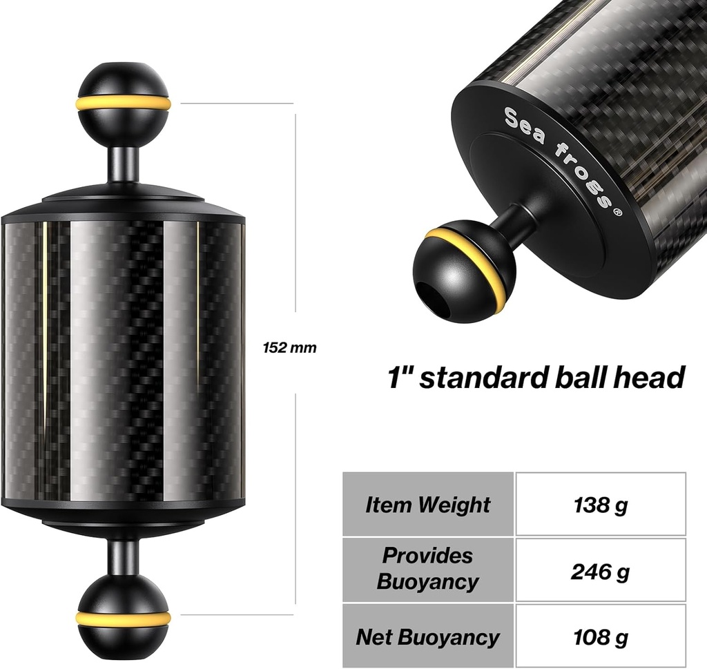 Sea Frogs Brazo Flotante Doble Bola 200x60mm 7" (+240g)