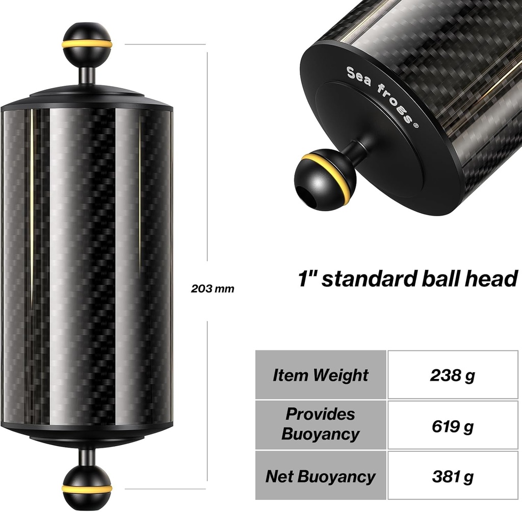 Sea Frogs Brazo Flotante Doble Bola 220x80mm 8" (+600g)