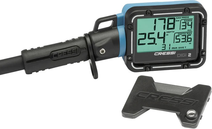 Cressi Consola Digi 2 Azul con Latiguillo 84cm