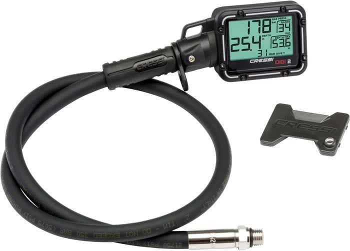 Cressi Consola Digi 2 Negro con Latiguillo 84cm