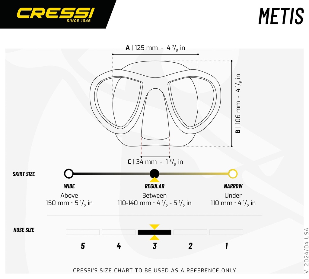 Cressi Máscara Metis Action Negro