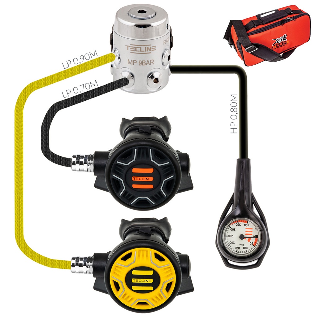 Tecline Pack R4 WW Rec1 DIN + Octopus + Manometro + Bolsa 