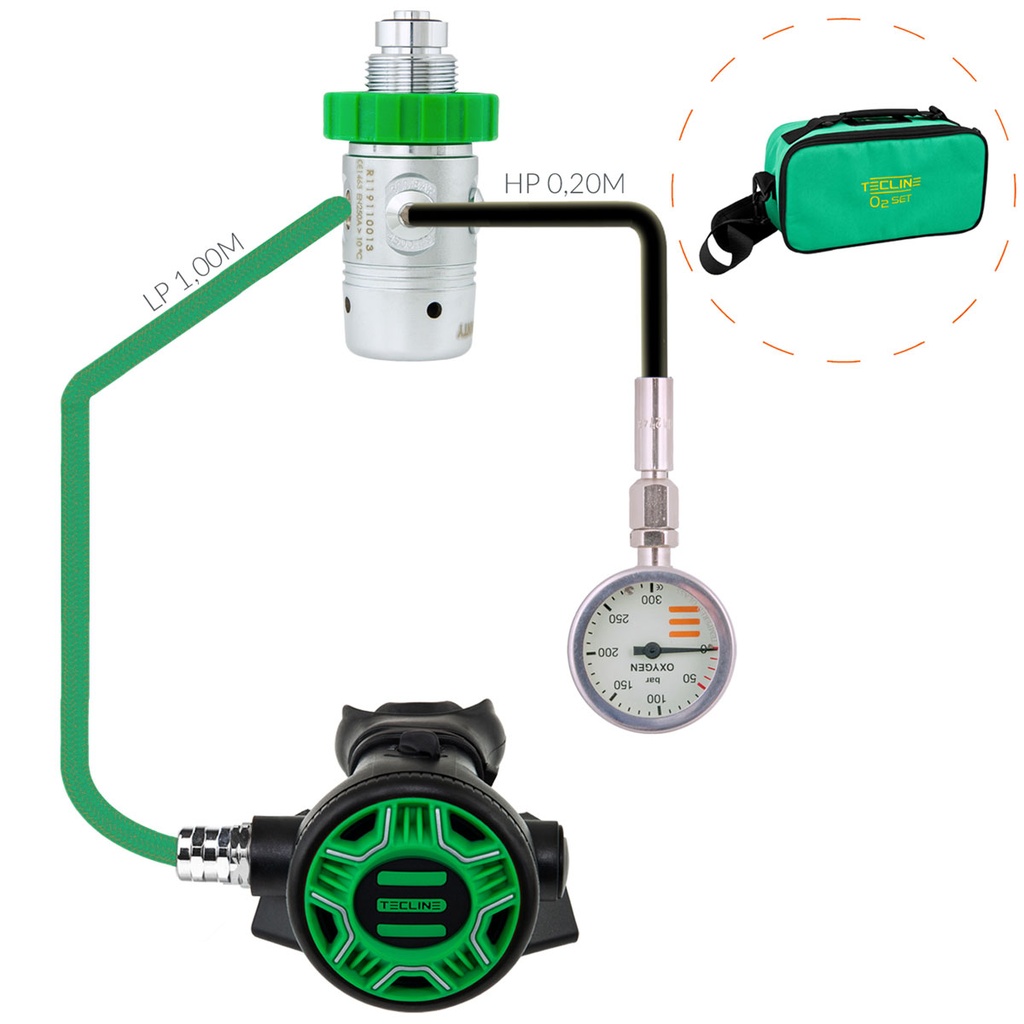 Tecline Regulador R1 Rec1 100% O2 con Manómetro