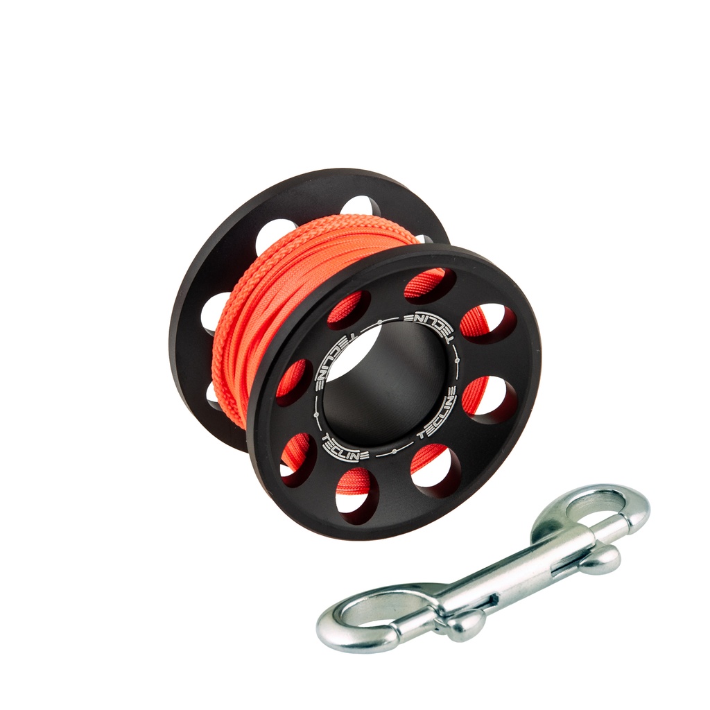 Tecline Mini Carrete Alumino 15m Negro