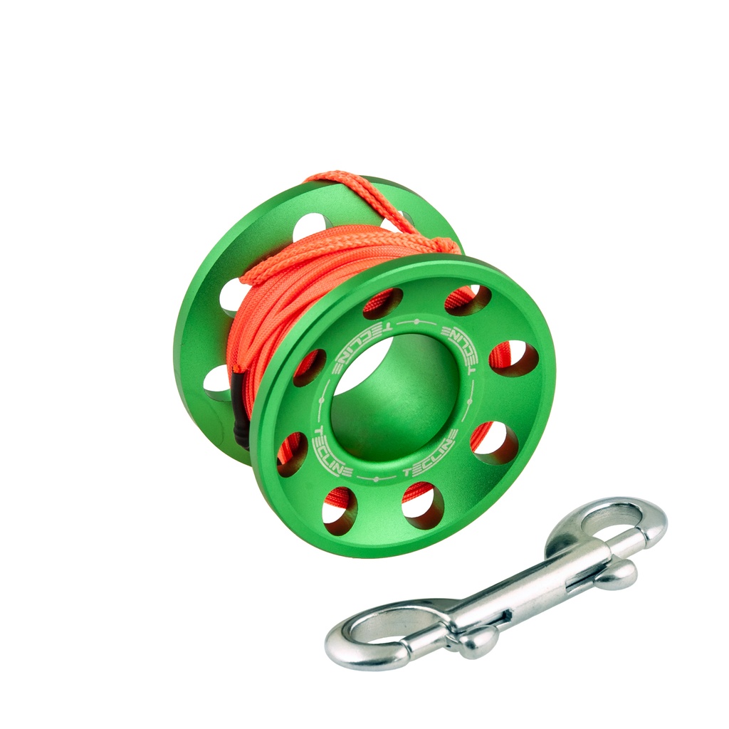 [T03192-2] Tecline Mini Carrete Alumino 15m Verde