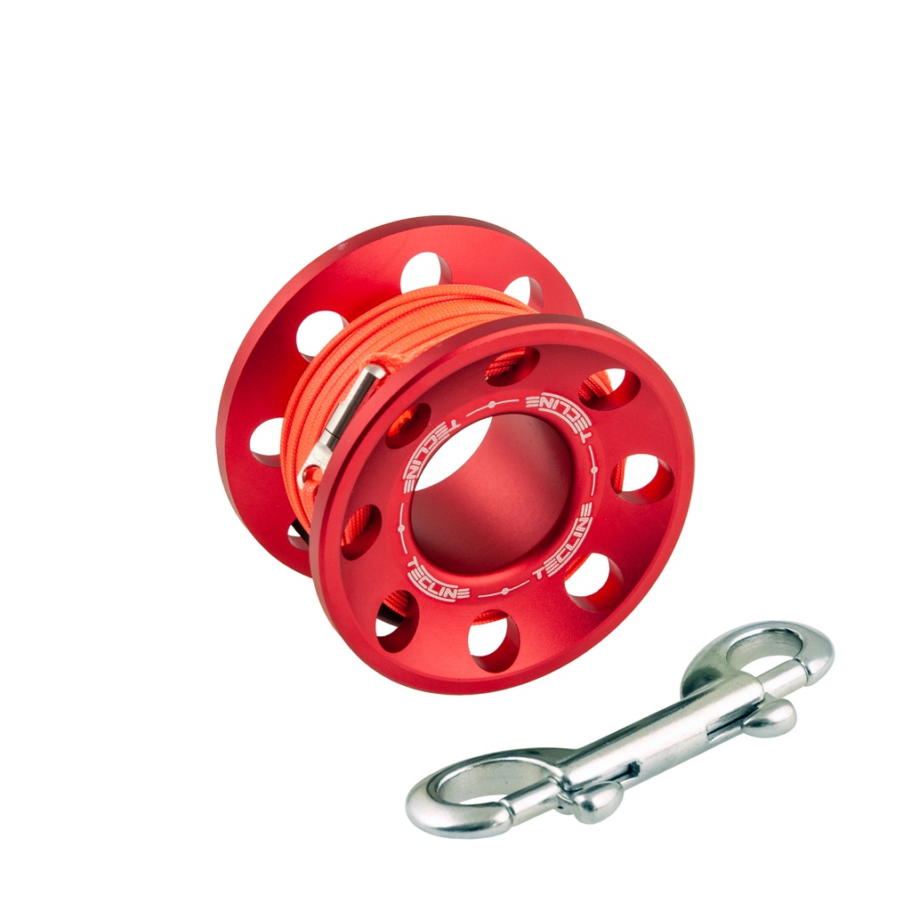 [T03192-3] Tecline Mini Carrete Alumino 15m Rojo