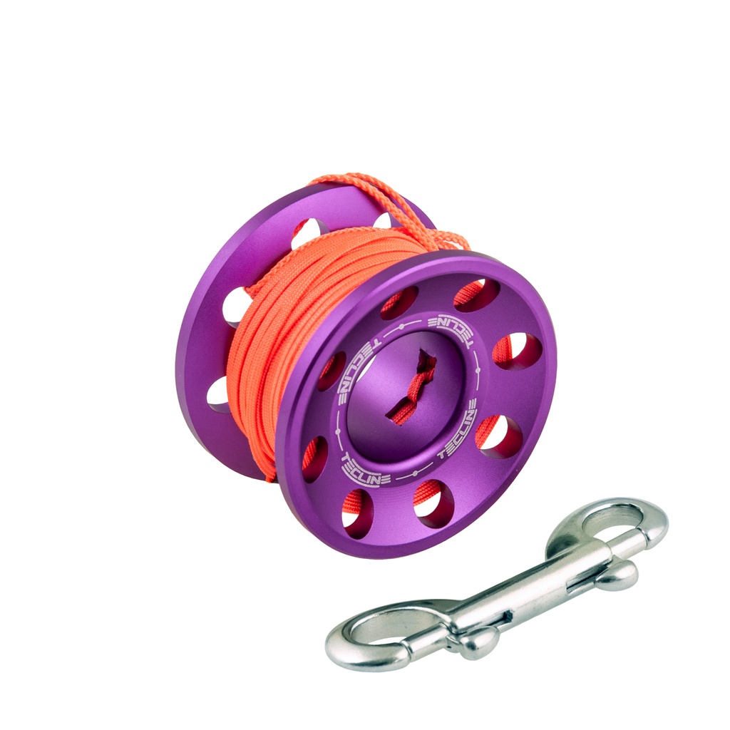 [T03192-4] Tecline Mini Carrete Alumino 15m Lila