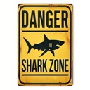 Box-Fish Letrero de Metal Danger Shark Zone