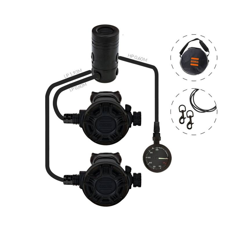 [T15520ML] Tecline Set R2 Tec2 SemiTec con Manómetro Military Line + Bolsa
