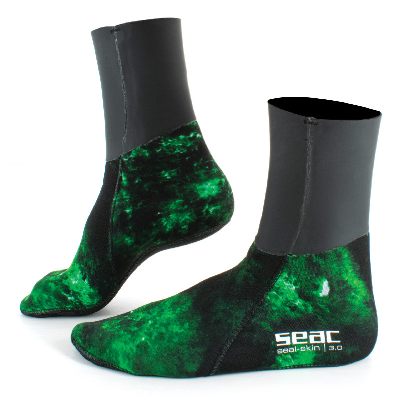 [0210090068040A] Seac Calcetines Seal Skin Camo Verde 3mm (S)