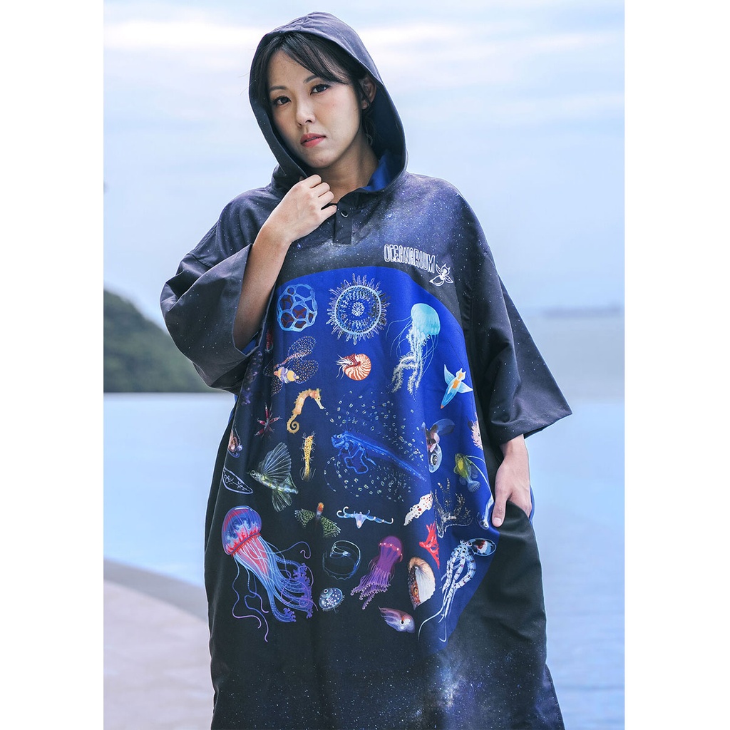 [OC-T24] Oceanarium Poncho Toalla Blackwater Plankton