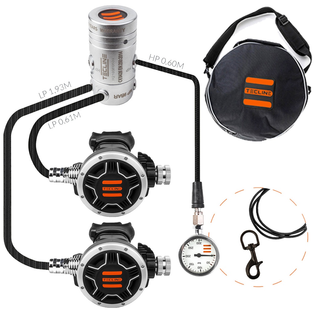 [10005-05] Tecline Pack R2 Tec1 SemiTec 1 DIN + Manómetro + Bolsa