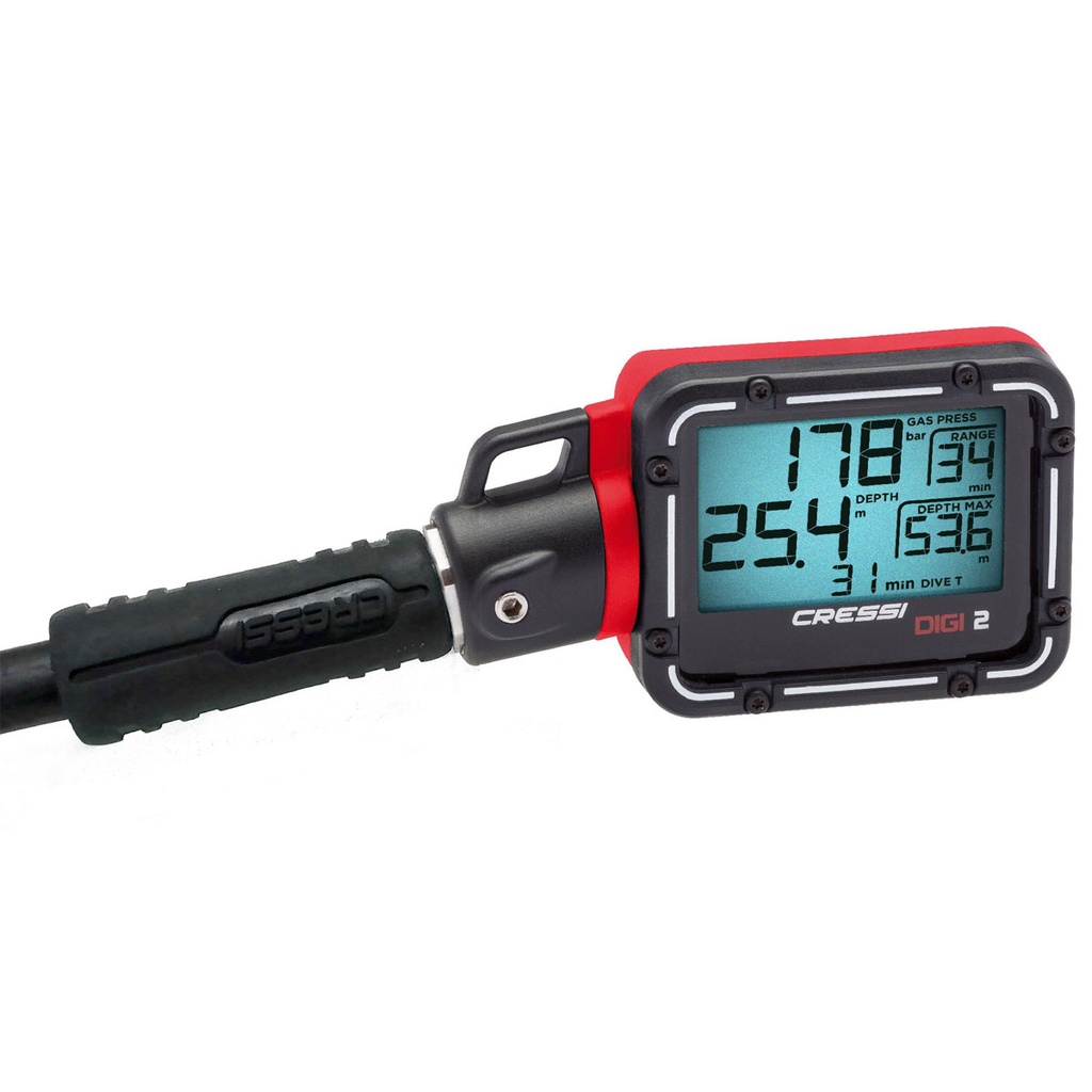 Cressi Consola Digi 2 Rojo con Latiguillo 84cm