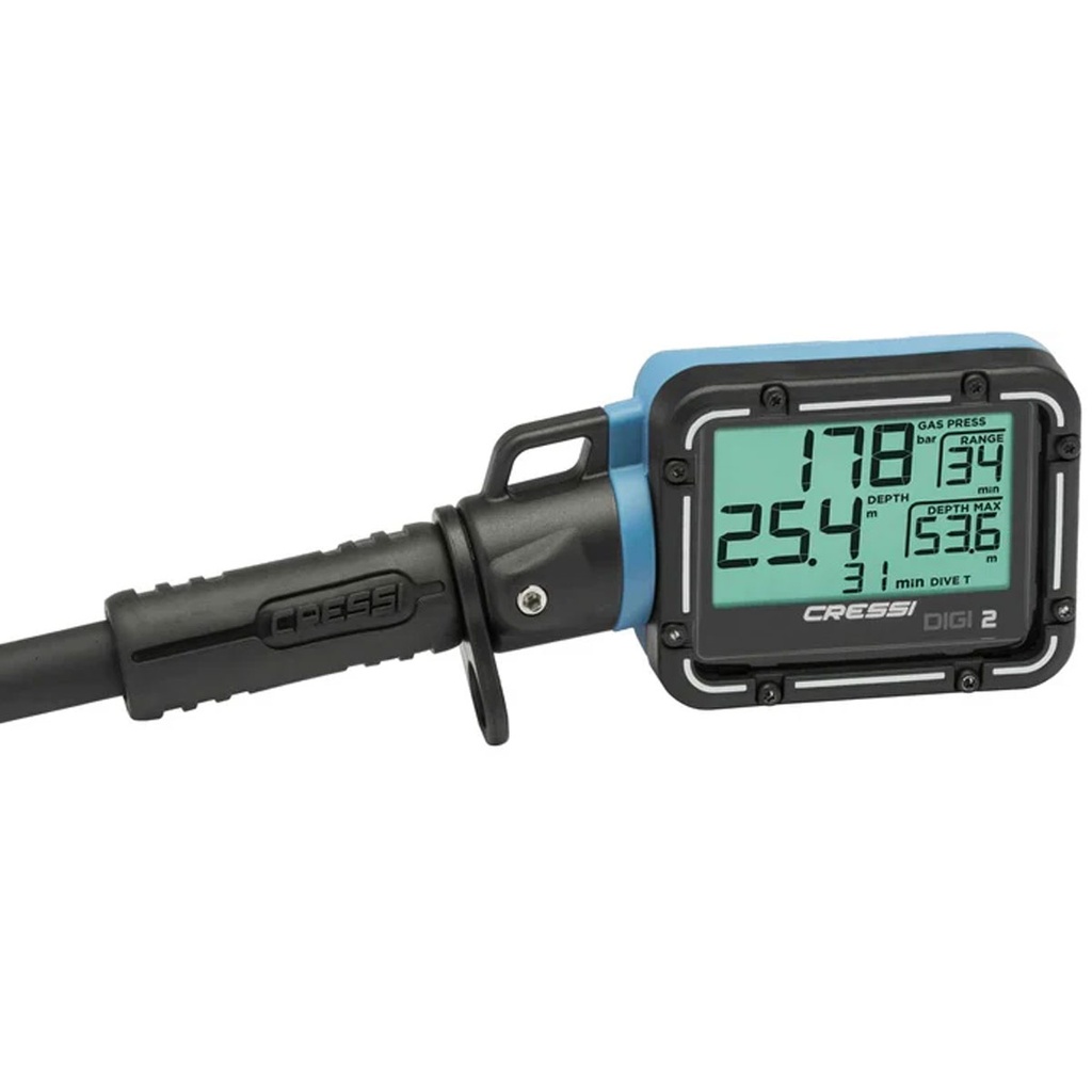 Cressi Consola Digi 2 Azul con Latiguillo 84cm