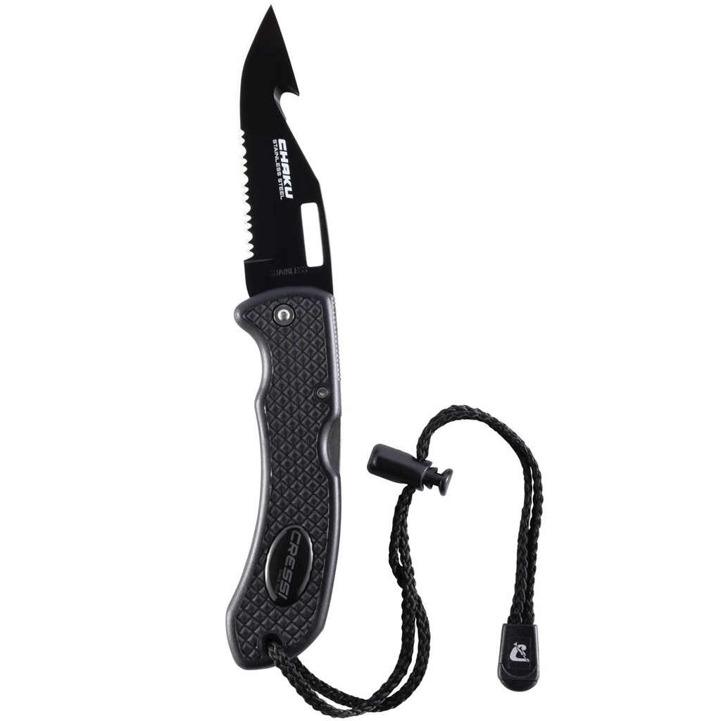 [BRC 570050] Cressi Cuchillo Chaku Galvanizado Negro