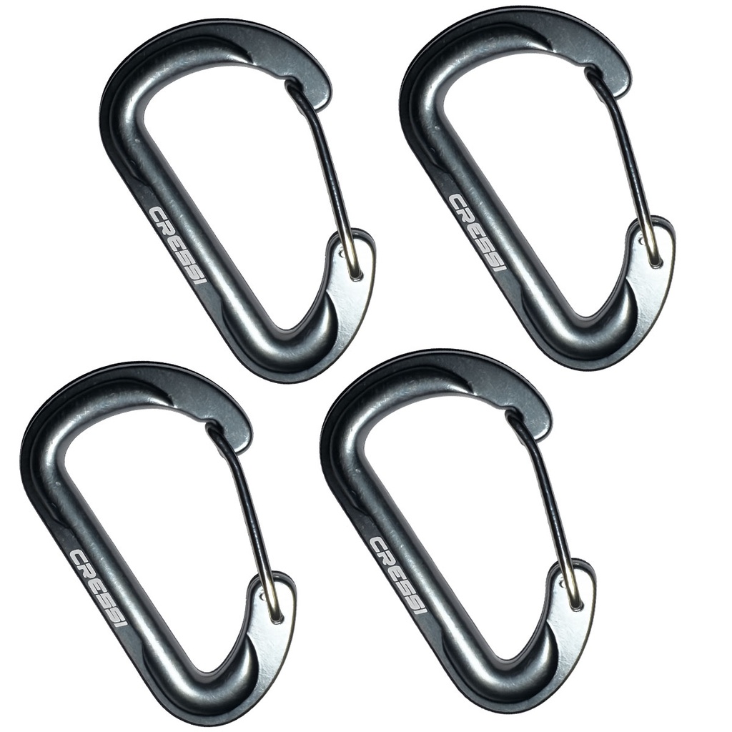 Cressi Mosquetón Aluminio Cierre Inox 60mm (4ud)