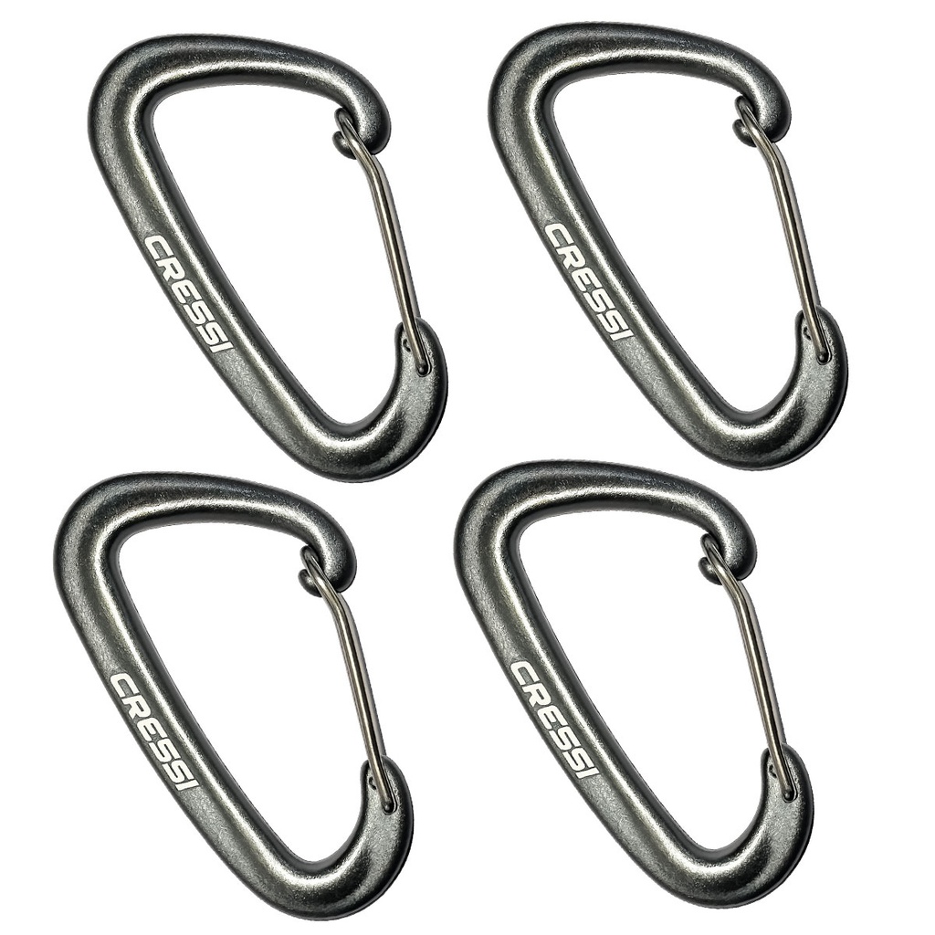 Cressi Mosquetón Aluminio Cierre Inox 80mm (4ud)