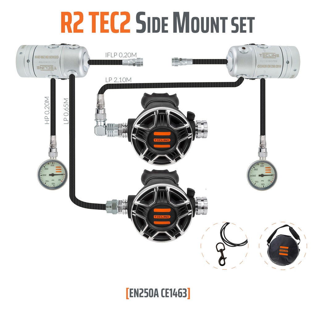 [T15480] Tecline Set R2 Tec2 DIN Sidemount
