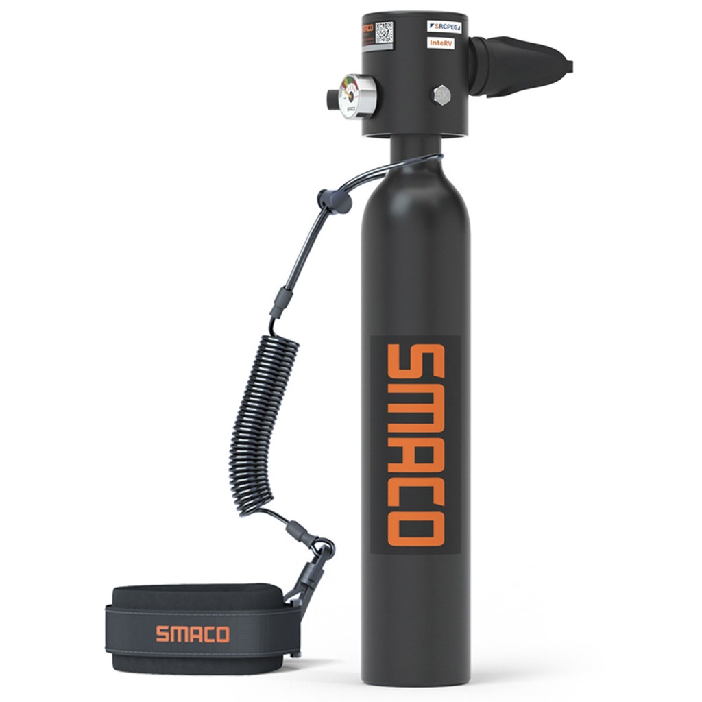 [SMC-TNK-S300PL-BK] Smaco S300 Plus Mini Botella Buceo 0.5L Negro