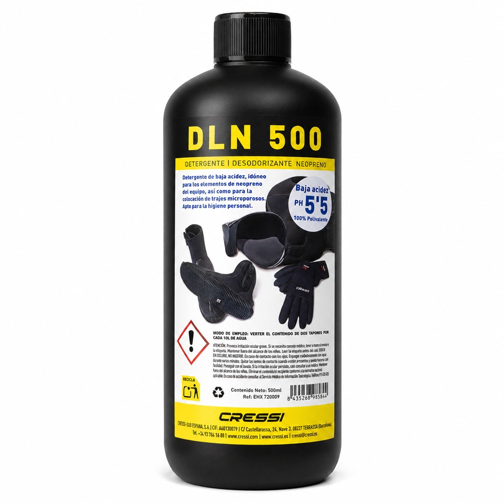 [EHX 720009] Cressi Detergente Limpieza Neopreno DLN 500 0.5L
