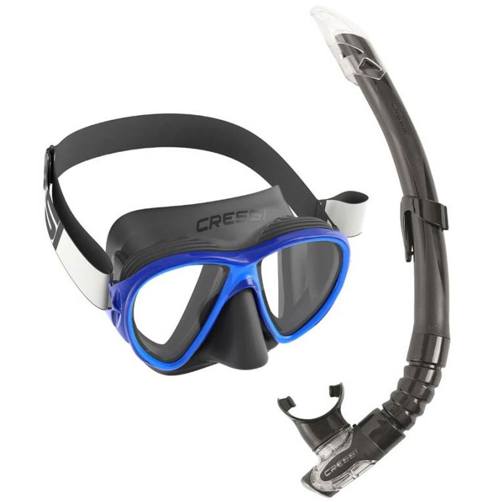 [ADM 280520] Cressi Kit Máscara Fiji TX + Tubo Gamma Negro / Azul