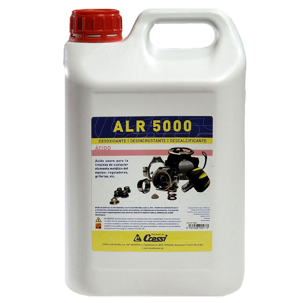 [EHX 720002] Cressi Ácido Limpieza Reguladores ALR 5000 5L