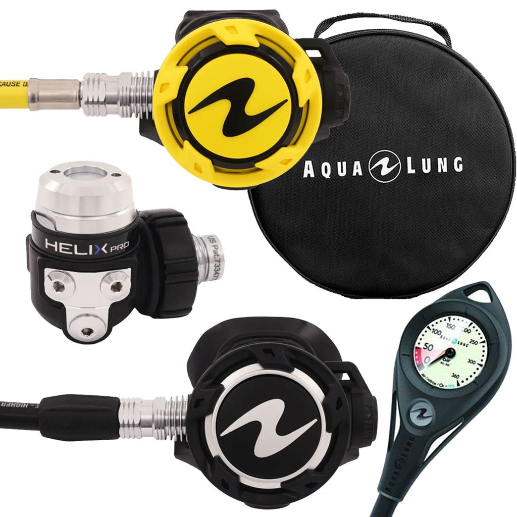 [RC129003] Aqualung Helix PRO DIN Regulator Pack + Octopus + Pressure Gauge + Bag