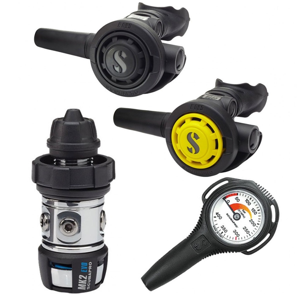 Scubapro Pack MK2 EVO DIN / R095 + Octopus R095 + Manómetro