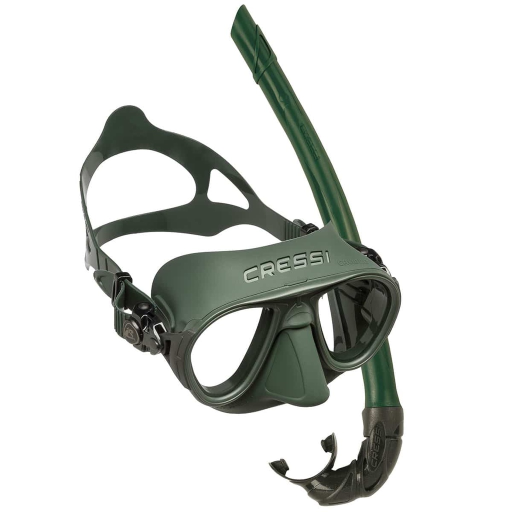 [DS 439850] Cressi Kit Masque Calibro + Tuba Corsica Vert