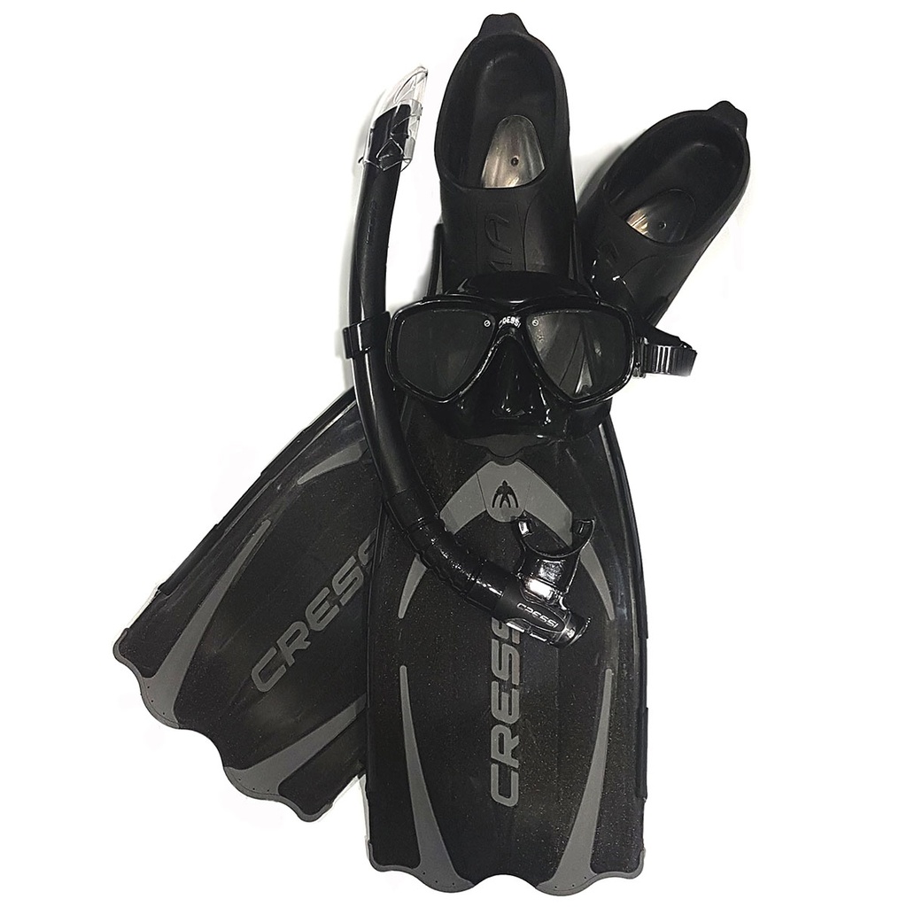 [ACA 179535] Cressi Pluma Snorkeling Kit Black (35/36)