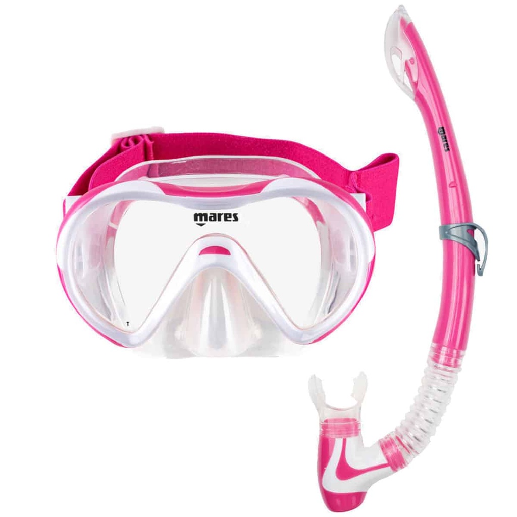 [411749-RPK-CL] Mares Set Vento Jr Neon Snorkeling Rosa