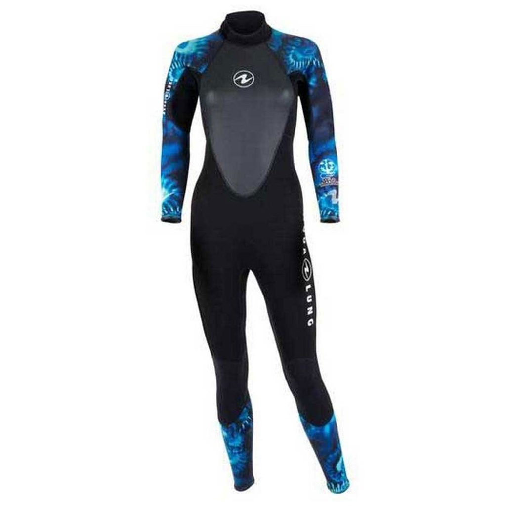 [SU7780140XS] Aqualung Traje Hydroflex 3mm Negro / Azul Mujer (XS)