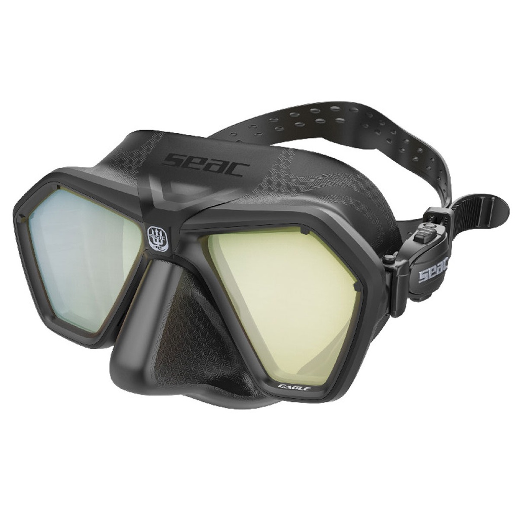 [0750066003529A] Seac Máscara Eagle Negro Lentes Espejo Amarillo