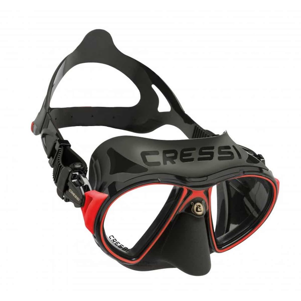 Cressi Mascara Zeus Fog Stop Negra / Rojo