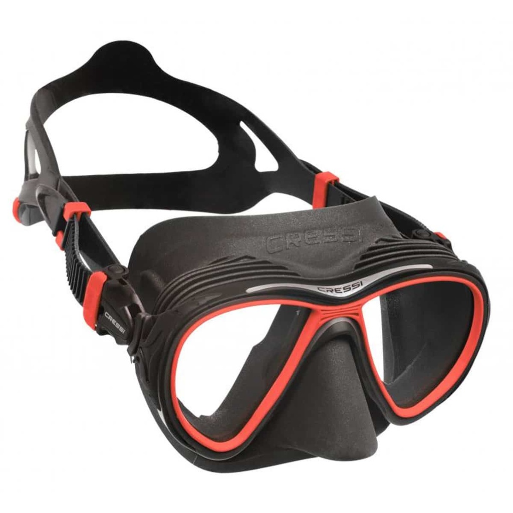 Cressi Mascara Quantum Anti-fog System Negra / Rojo